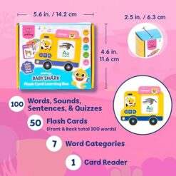 Baby Shark Flash Card Learning Bus: Interactive Learning Fun for Toddlers