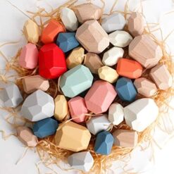 36 PCS Wooden Sorting Stacking Rocks