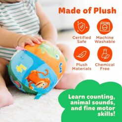 move2play interactive baby ball for gifted toddlers | cognitive development, motor skills & early genius training with music & animal sounds