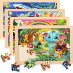 montessori wooden jigsaw puzzles for gifted preschoolers | cognitive development & spatial intelligence toy