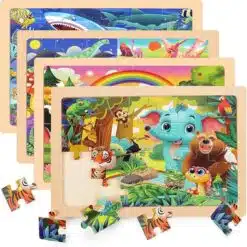 montessori wooden jigsaw puzzles for gifted preschoolers | cognitive development & spatial intelligence toy