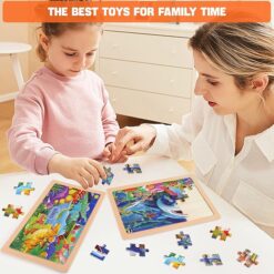 montessori wooden jigsaw puzzles for gifted preschoolers | cognitive development & spatial intelligence toy